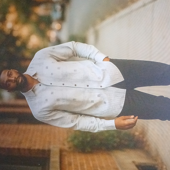 $169 Silver Stone Collection Men's Lg.Geometric Print Modern Fit Button-Up NWT - Picture 3 of 16